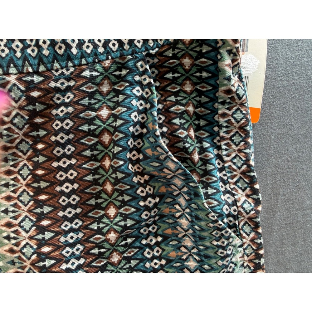 Jessica Simpson Cameren Pajama Pants XXL Geometric Diamond Print Teal Brown NWT - Picture 6 of 6